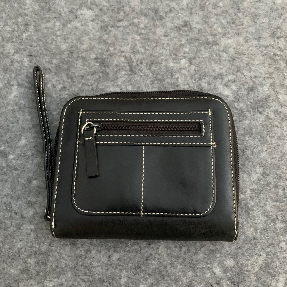 Danier Black Bifold Zip Closure and Side Snap On Closure Wristlet Wallet - Picture 2 of 8
